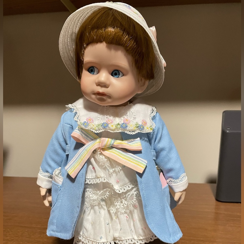 Danbury Mint Porcelain Collector Easter Doll MELISSA, 14” Tall, No Box,